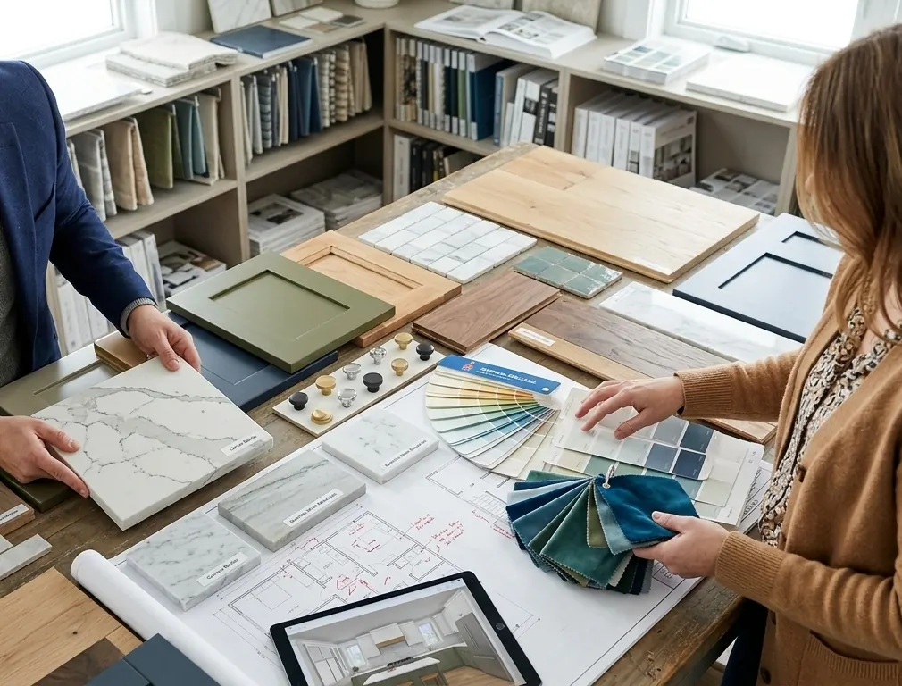 Remodeling process with materials, selections, and project scope defined